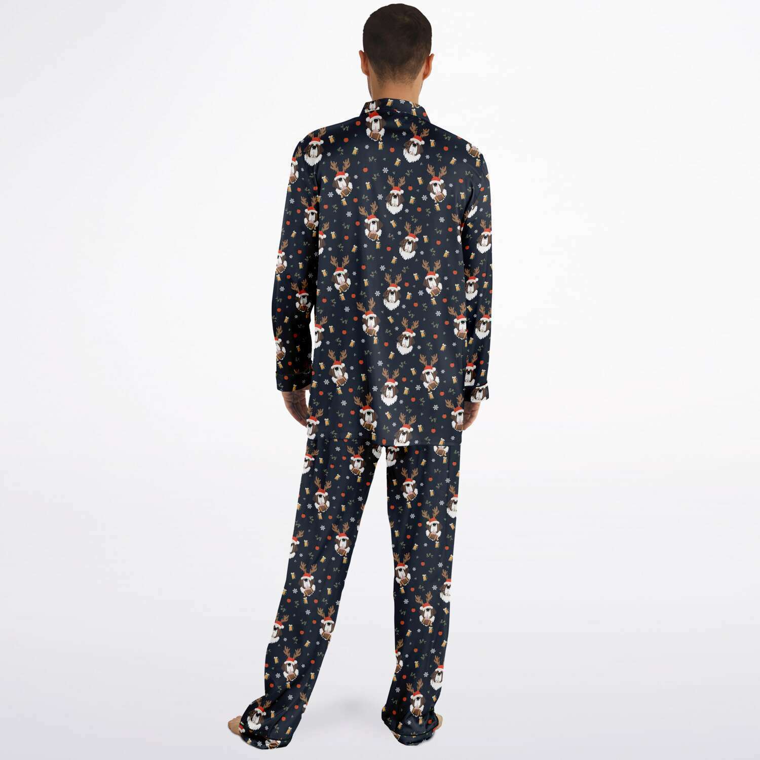 St Bernard Christmas Beer Men's Satin Pajamas - Lucy + Norman
