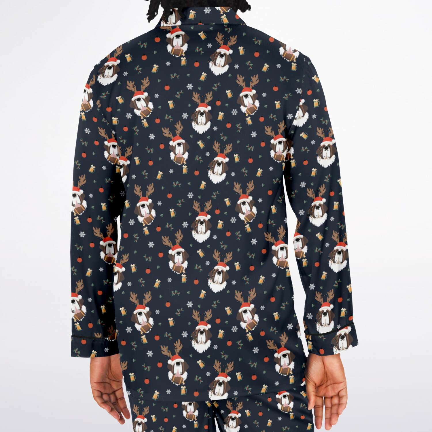 St Bernard Christmas Beer Men's Satin Pajamas - Lucy + Norman