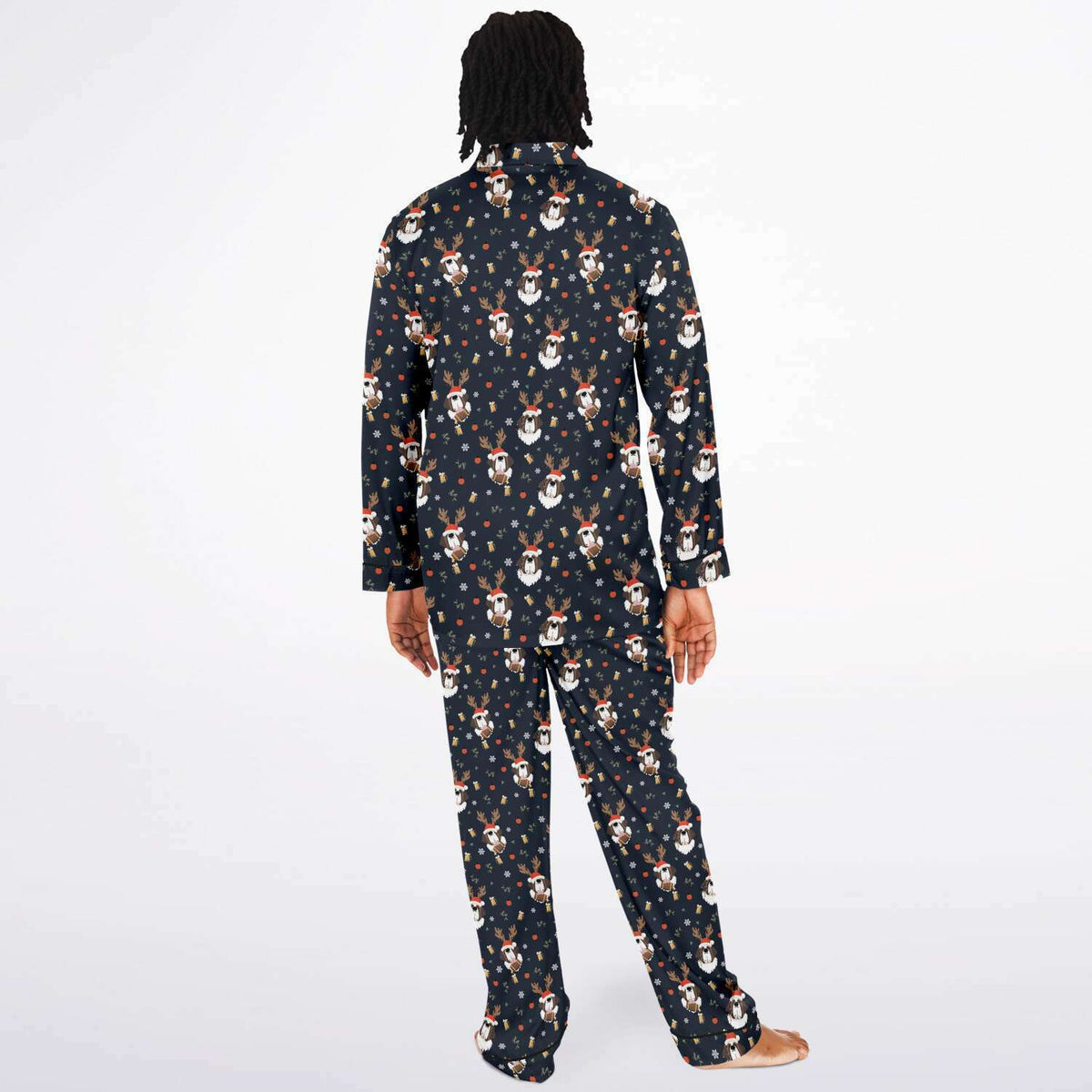 St Bernard Christmas Beer Men's Satin Pajamas - Lucy + Norman
