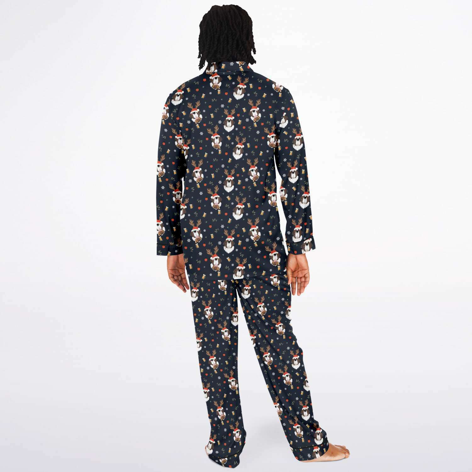 St Bernard Christmas Beer Men's Satin Pajamas - Lucy + Norman