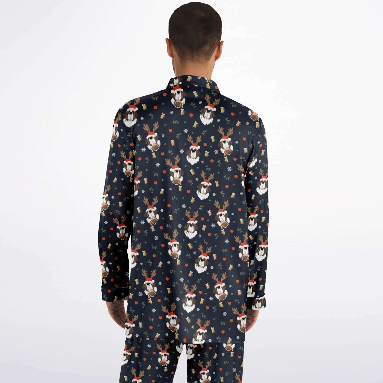 St Bernard Christmas Beer Men's Satin Pajamas - Lucy + Norman