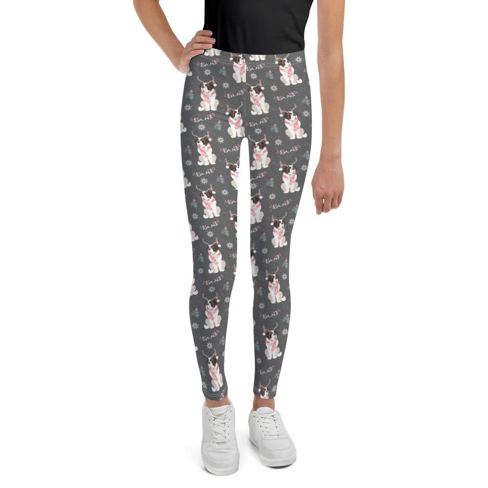 St Bernard Christmas Girl&#39;s Leggings - Lucy + Norman