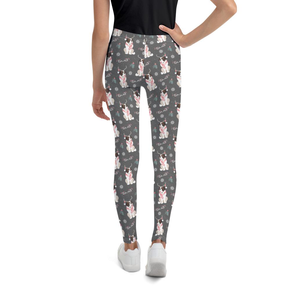 St Bernard Christmas Girl's Leggings - Lucy + Norman