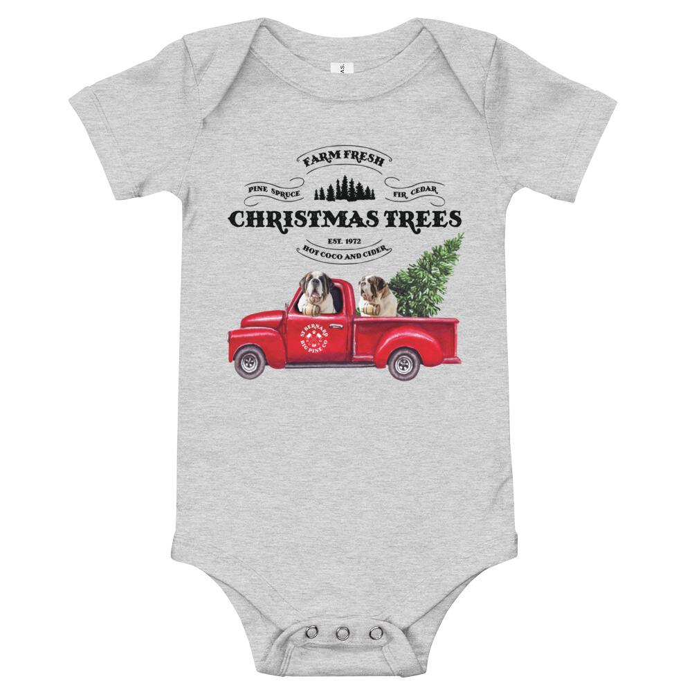 St Bernard Christmas Truck Baby Bodysuit - Lucy + Norman