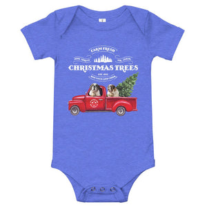 St Bernard Christmas Truck Baby Bodysuit - Lucy + Norman