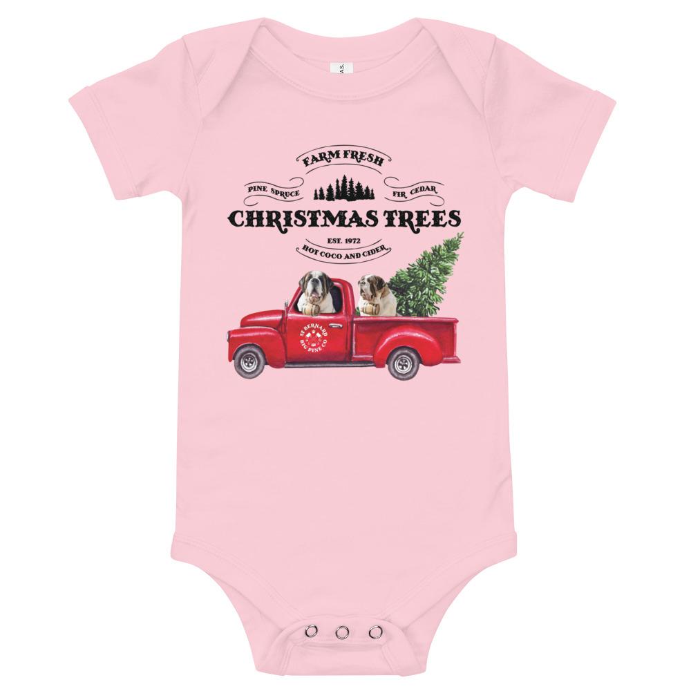 St Bernard Christmas Truck Baby Bodysuit - Lucy + Norman