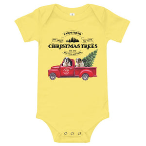 St Bernard Christmas Truck Baby Bodysuit - Lucy + Norman