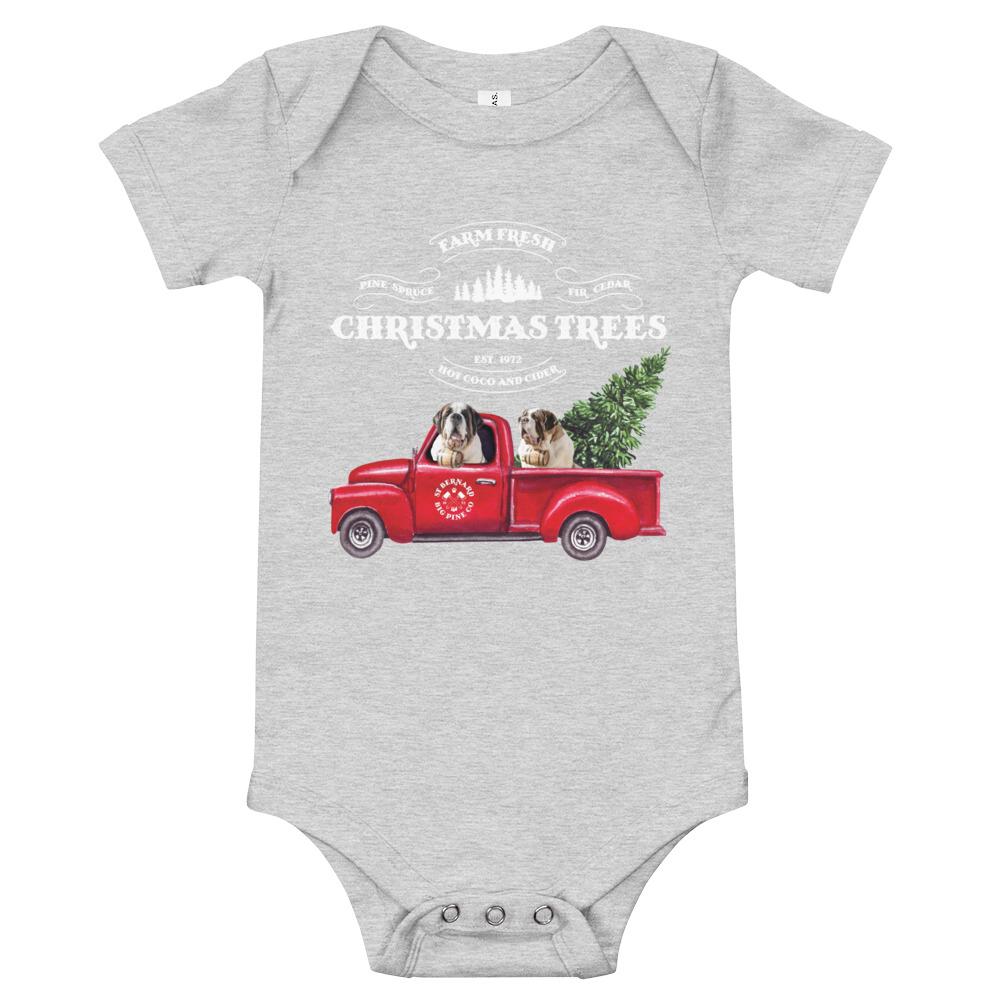 St Bernard Christmas Truck Baby Bodysuit - Lucy + Norman