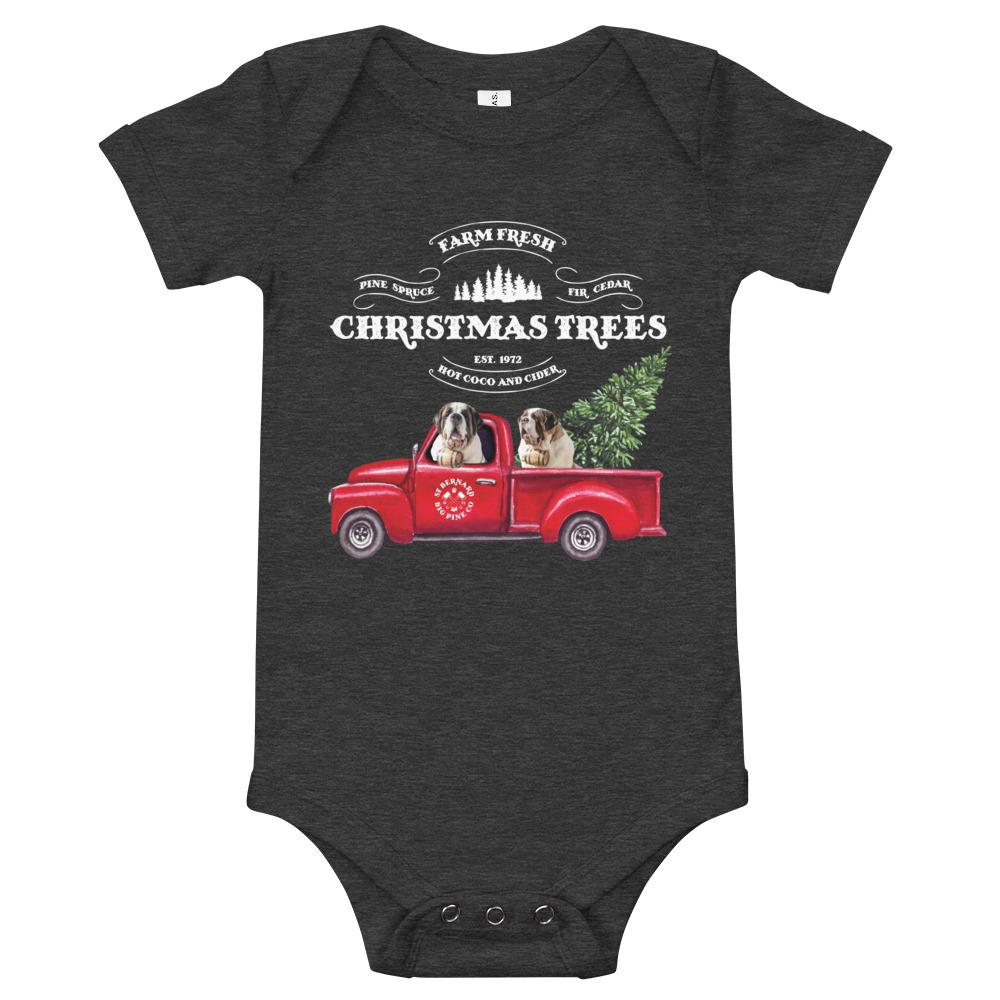 St Bernard Christmas Truck Baby Bodysuit - Lucy + Norman