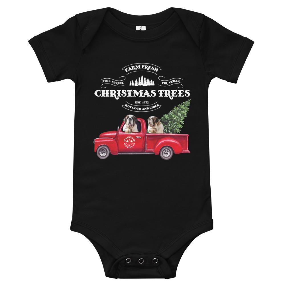 St Bernard Christmas Truck Baby Bodysuit - Lucy + Norman