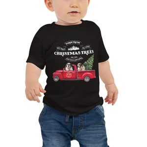 St Bernard Christmas Truck Baby Tee - Lucy + Norman