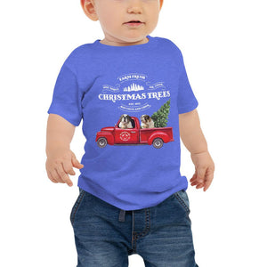 St Bernard Christmas Truck Baby Tee - Lucy + Norman