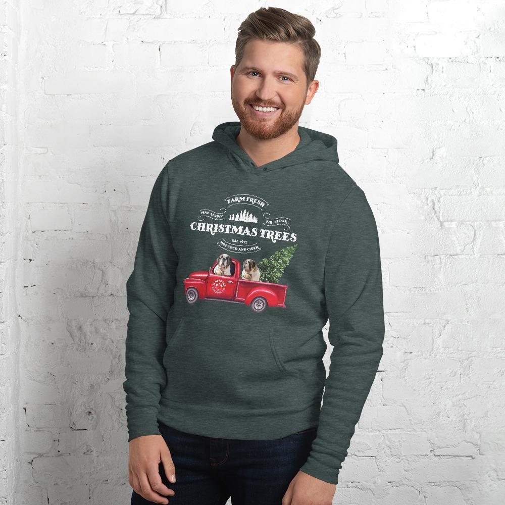 St Bernard Christmas Truck Unisex Hoodie - Lucy + Norman