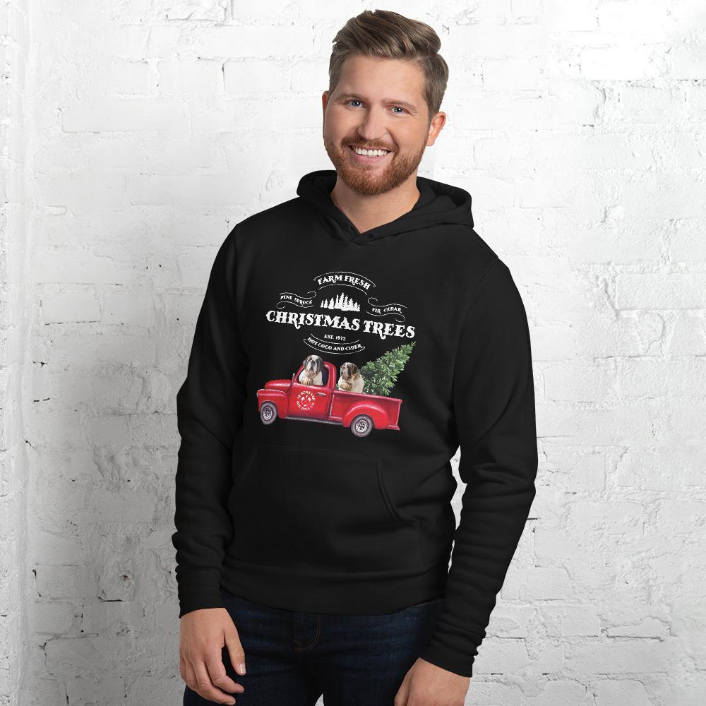 St Bernard Christmas Truck Unisex Hoodie - Lucy + Norman