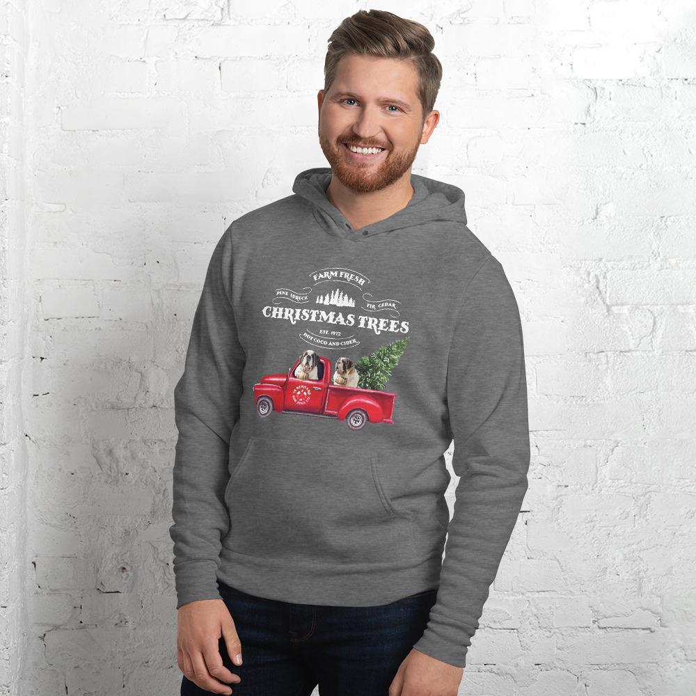 St Bernard Christmas Truck Unisex Hoodie - Lucy + Norman