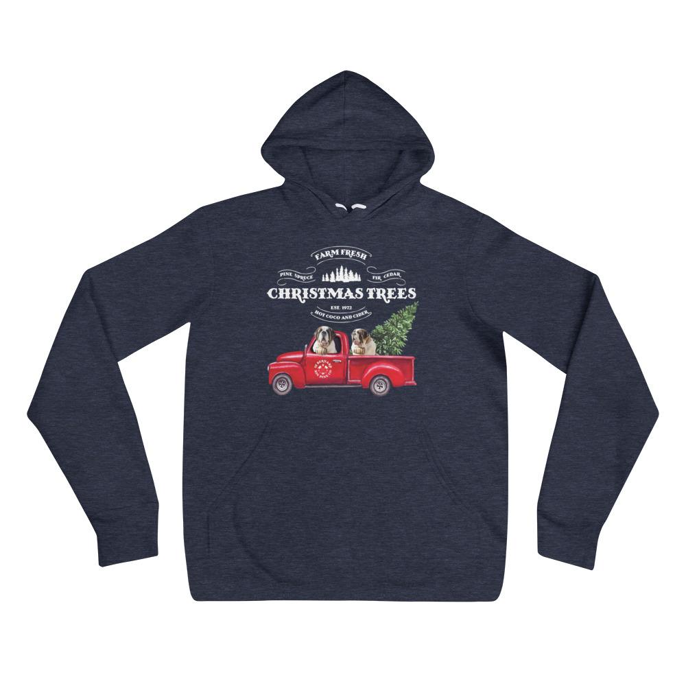 St Bernard Christmas Truck Unisex Hoodie - Lucy + Norman