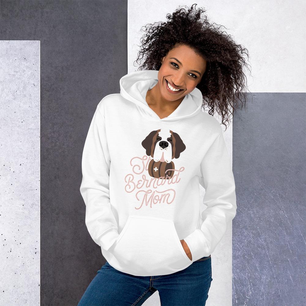 St Bernard Dog Mom Pink Heavy Hoodie - Lucy + Norman