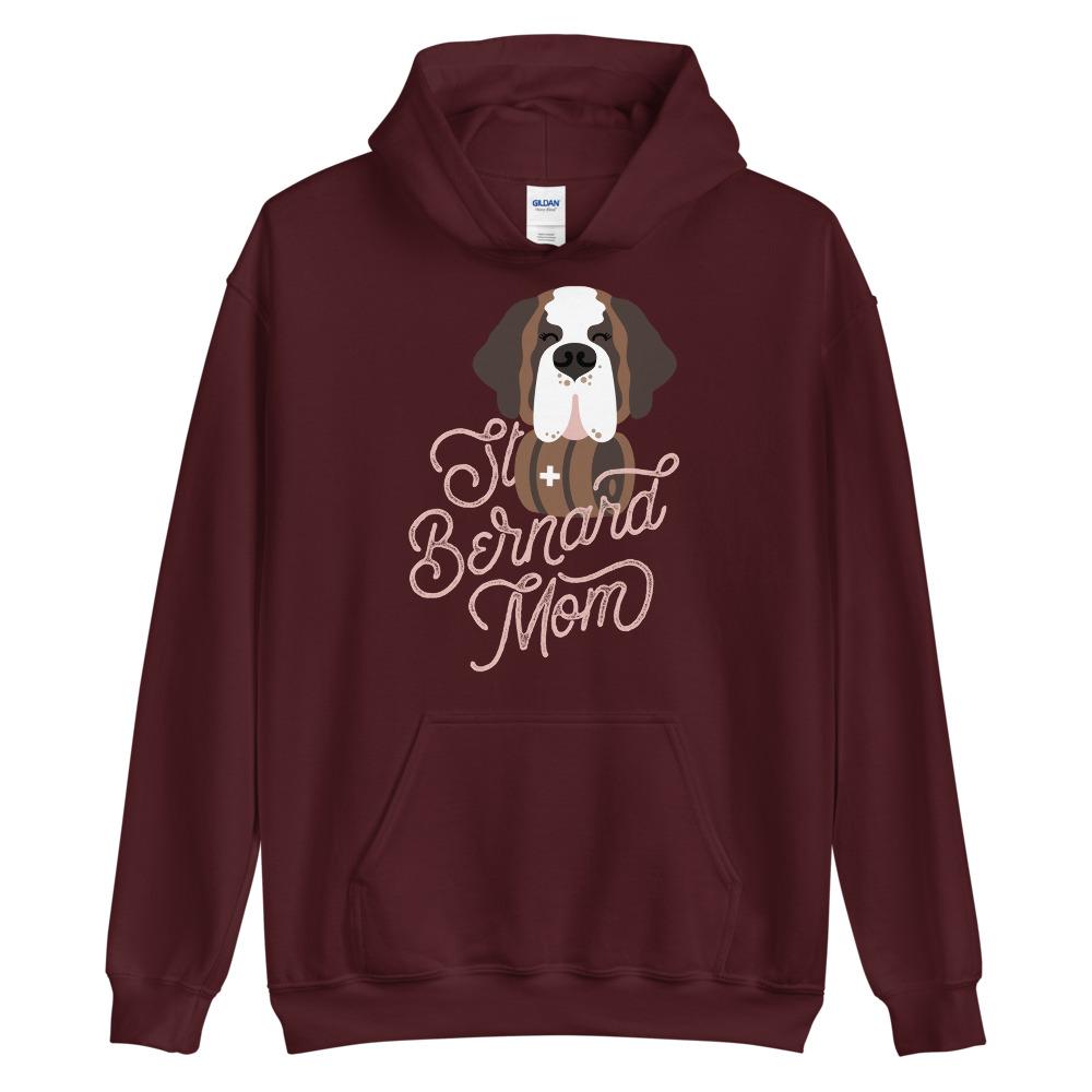 St Bernard Dog Mom Pink Heavy Hoodie - Lucy + Norman