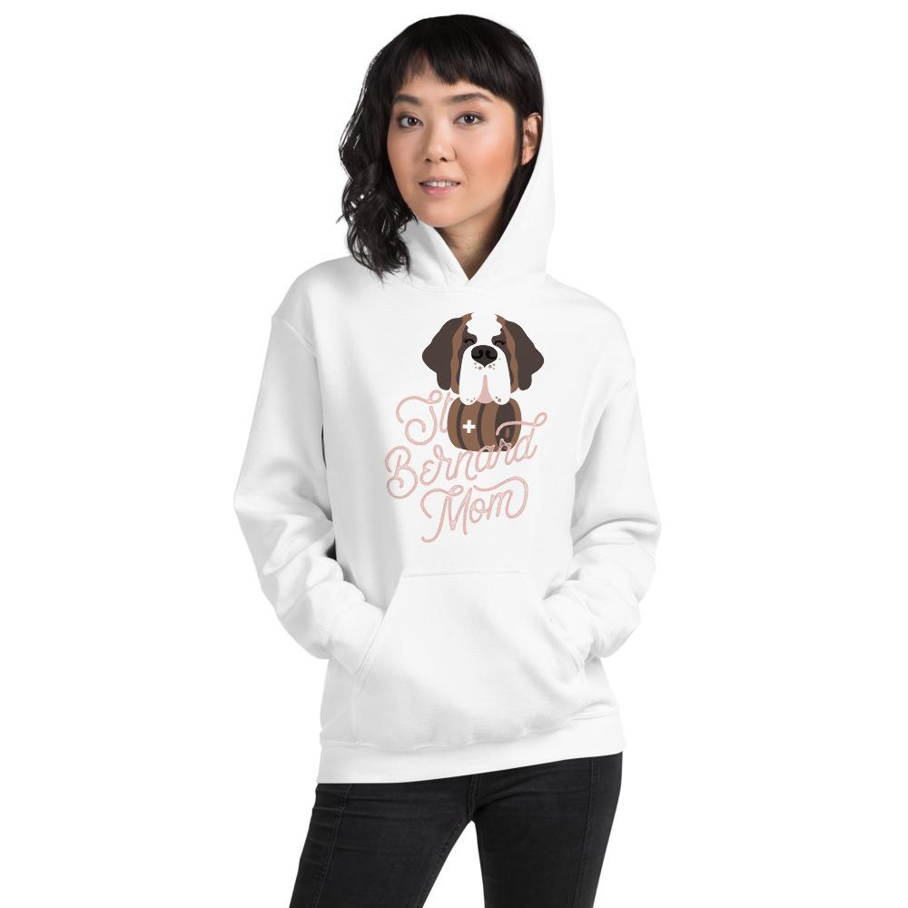 St Bernard Dog Mom Pink Heavy Hoodie - Lucy + Norman