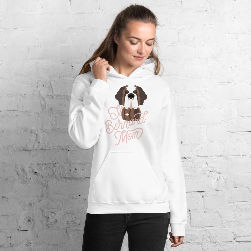 St Bernard Dog Mom Pink Heavy Hoodie - Lucy + Norman