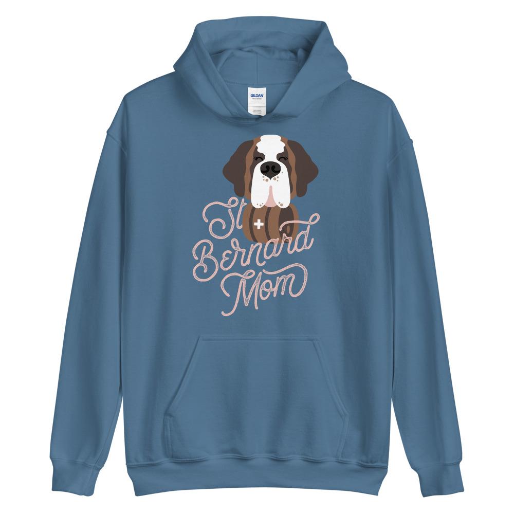 St Bernard Dog Mom Pink Heavy Hoodie - Lucy + Norman