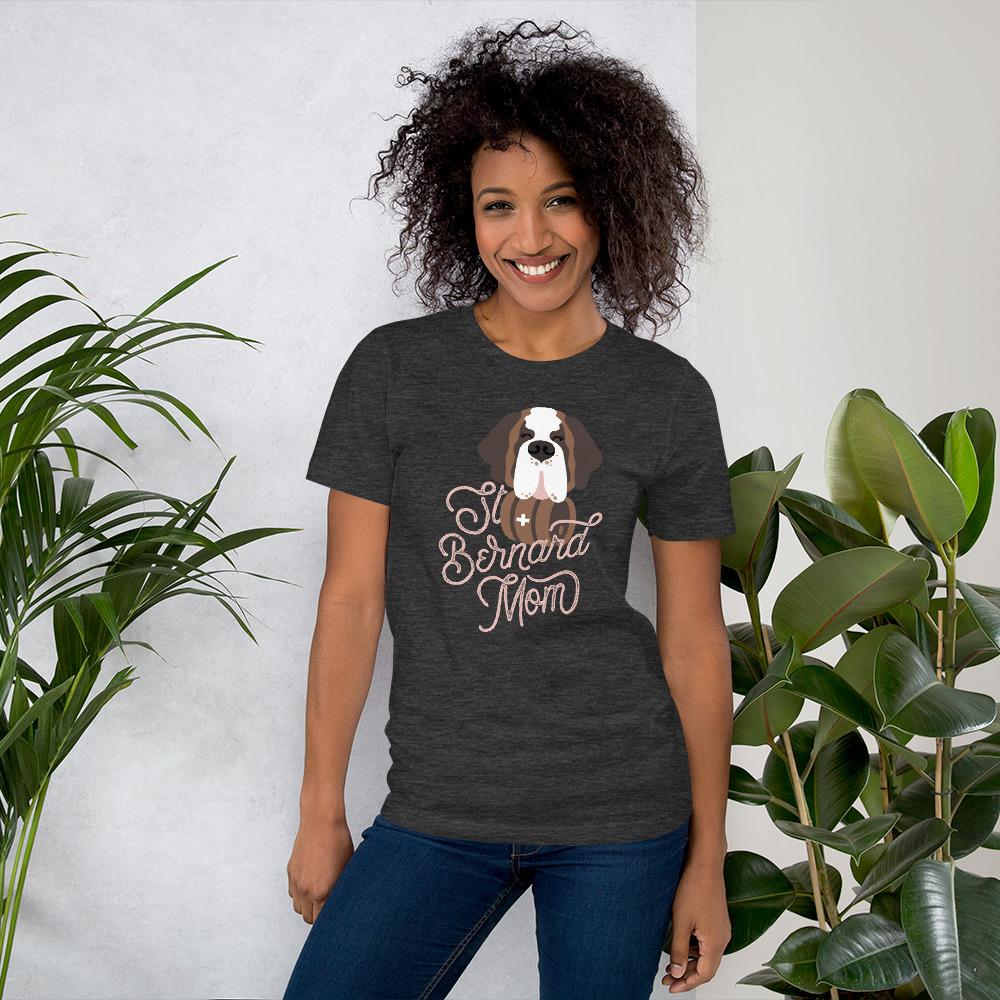 St Bernard Dog Mom Pink T-Shirt - Lucy + Norman