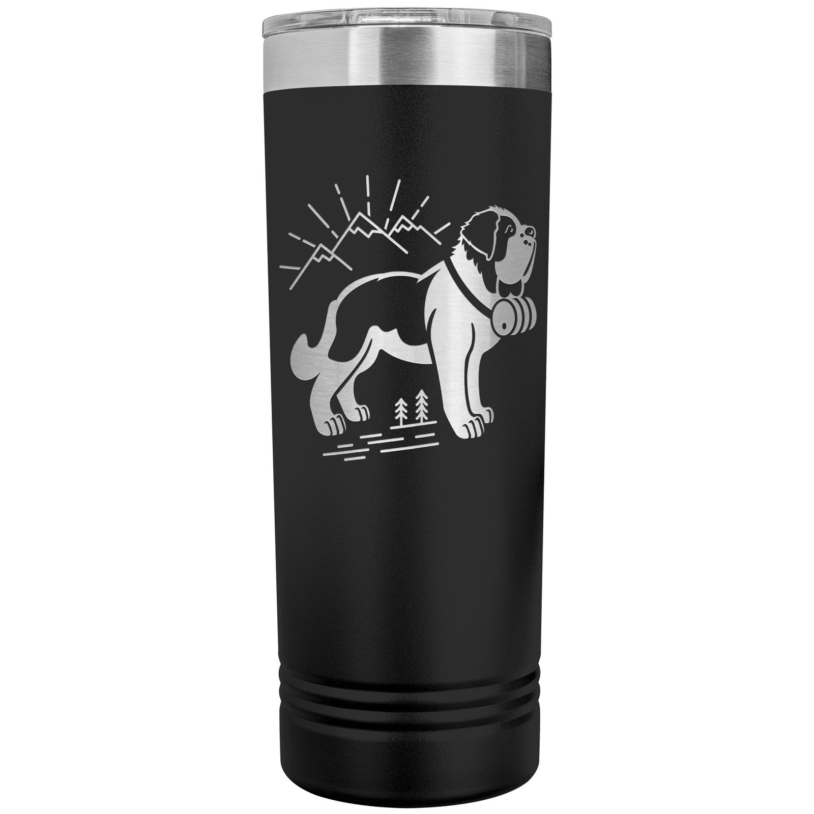 St Bernard Dog + Mountains Skinny Tumbler - Lucy + Norman
