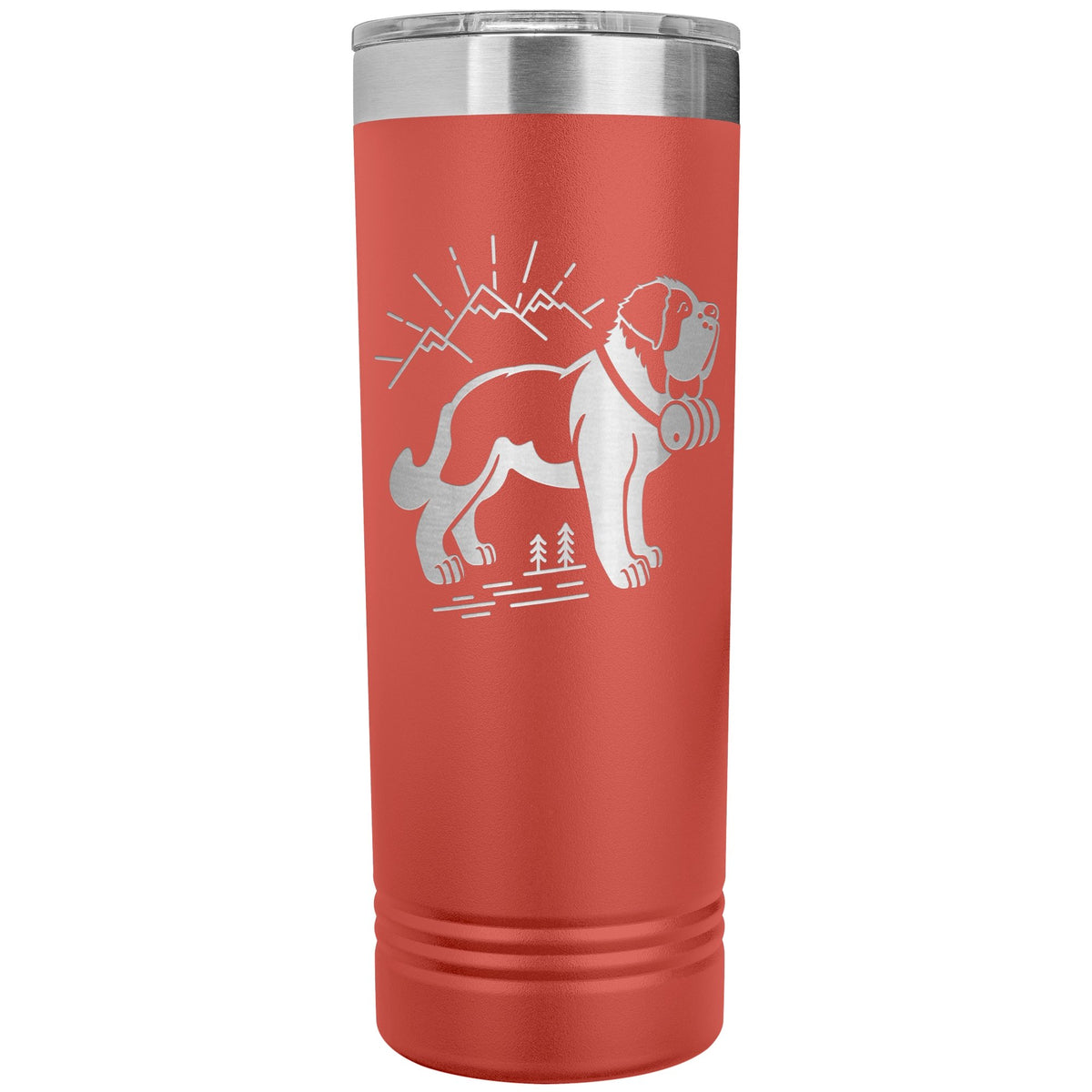 St Bernard Dog + Mountains Skinny Tumbler - Lucy + Norman