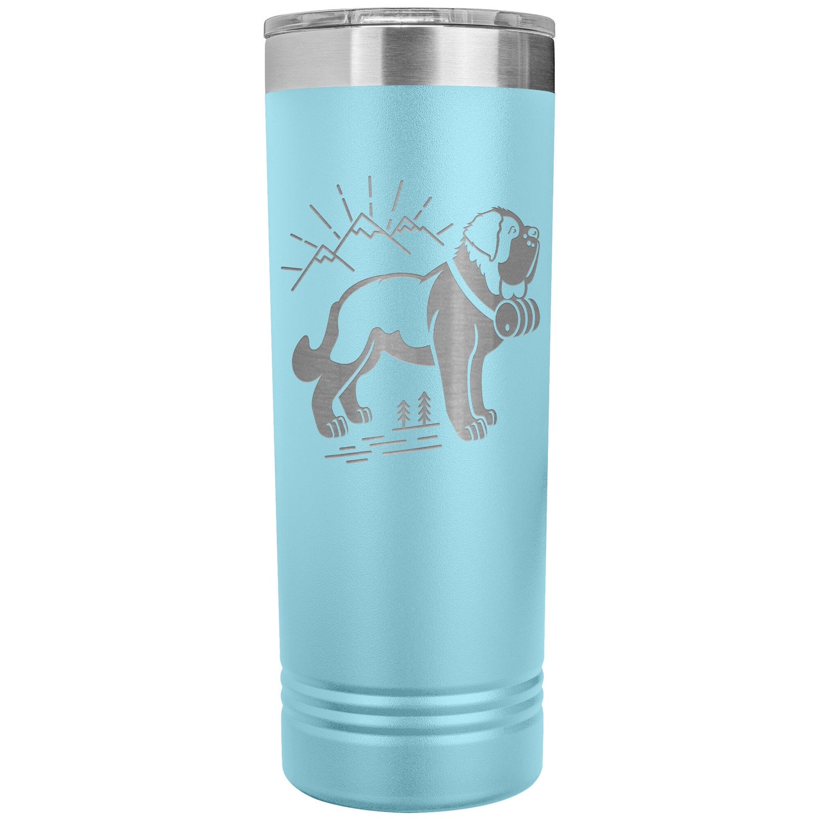 St Bernard Dog + Mountains Skinny Tumbler - Lucy + Norman