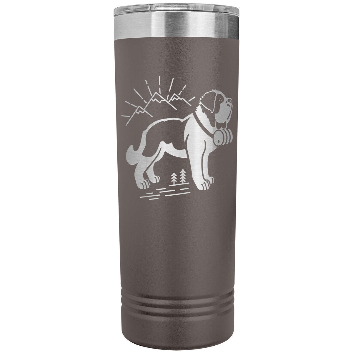 St Bernard Dog + Mountains Skinny Tumbler - Lucy + Norman