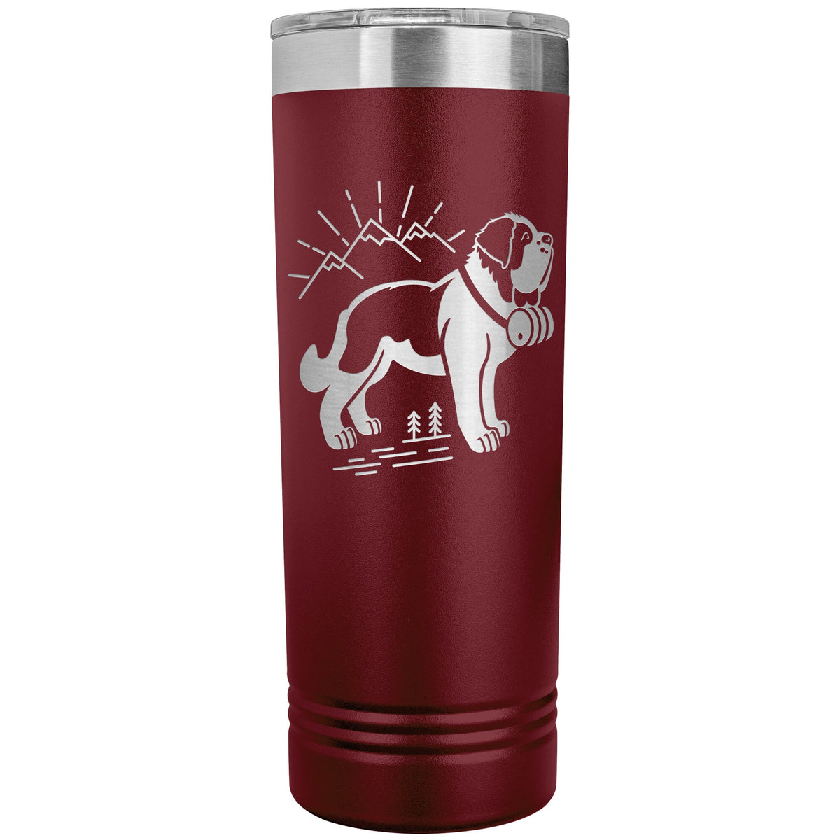 St Bernard Dog + Mountains Skinny Tumbler - Lucy + Norman