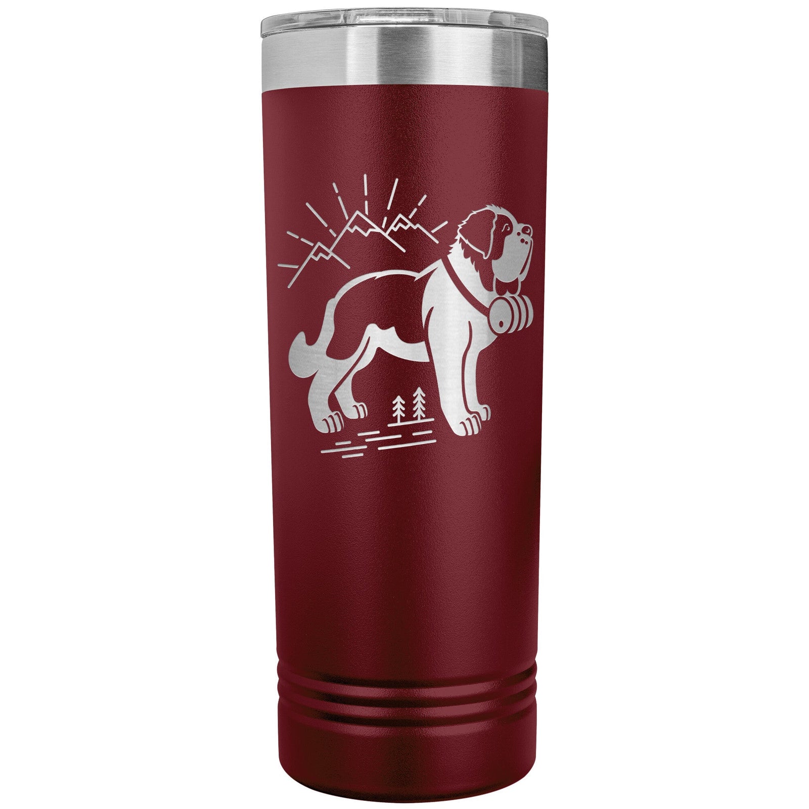 St Bernard Dog + Mountains Skinny Tumbler - Lucy + Norman