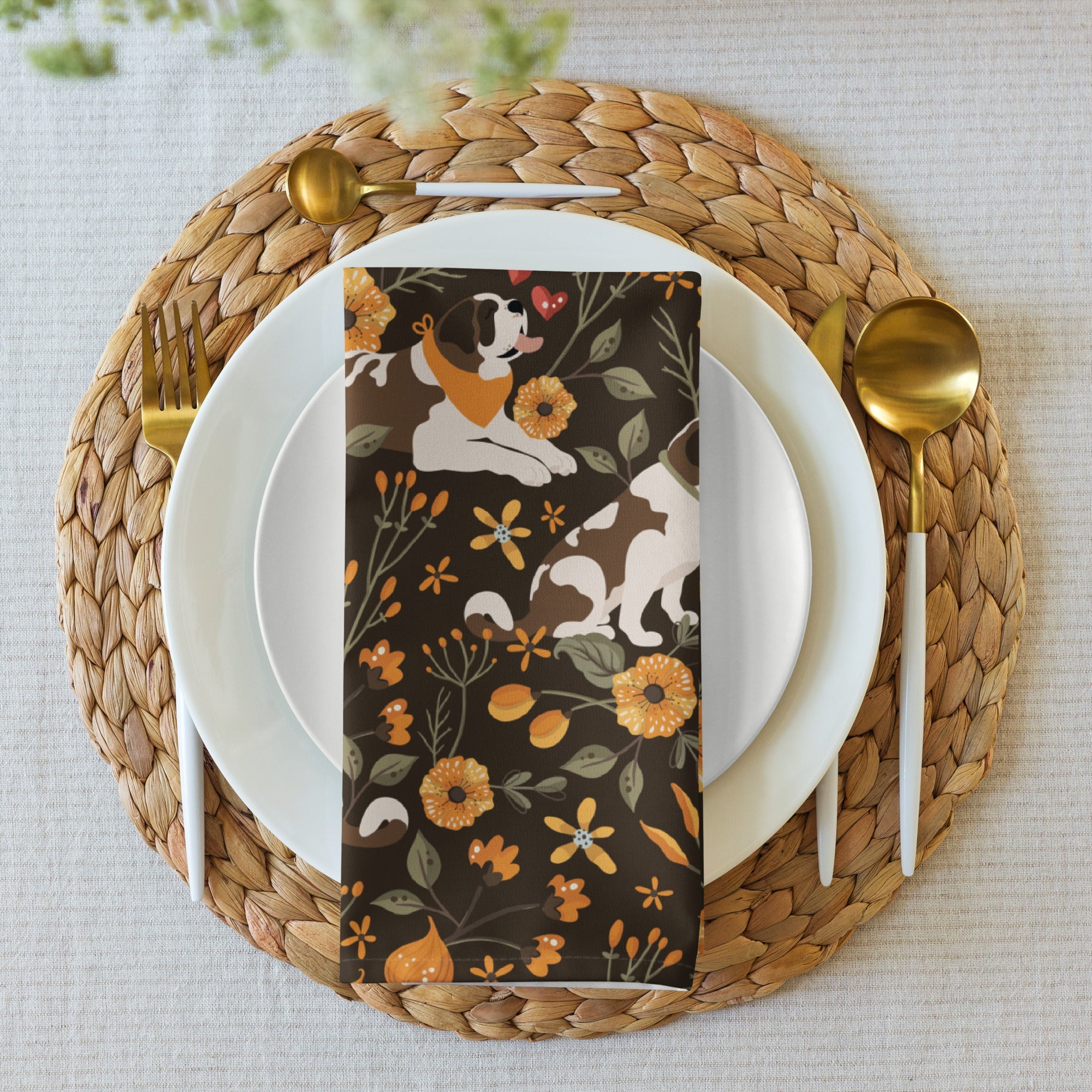 St Bernard Fall Meadow Cloth Napkin Set - Lucy + Norman