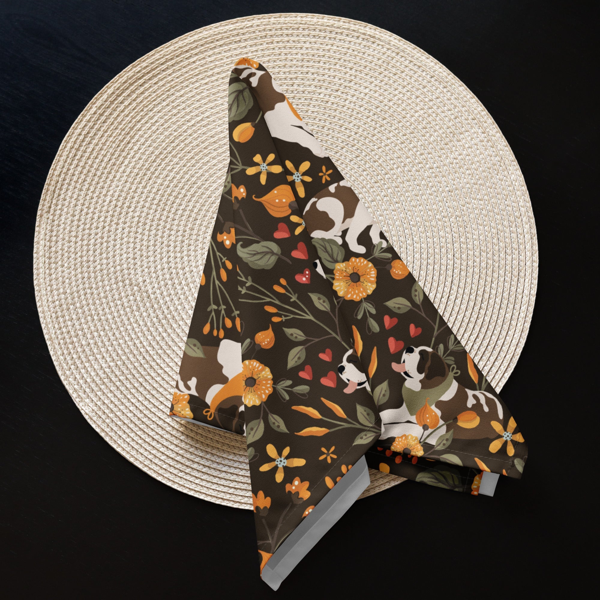 St Bernard Fall Meadow Cloth Napkin Set - Lucy + Norman