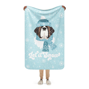 St Bernard Let It Snow Sherpa Blanket - Lucy + Norman