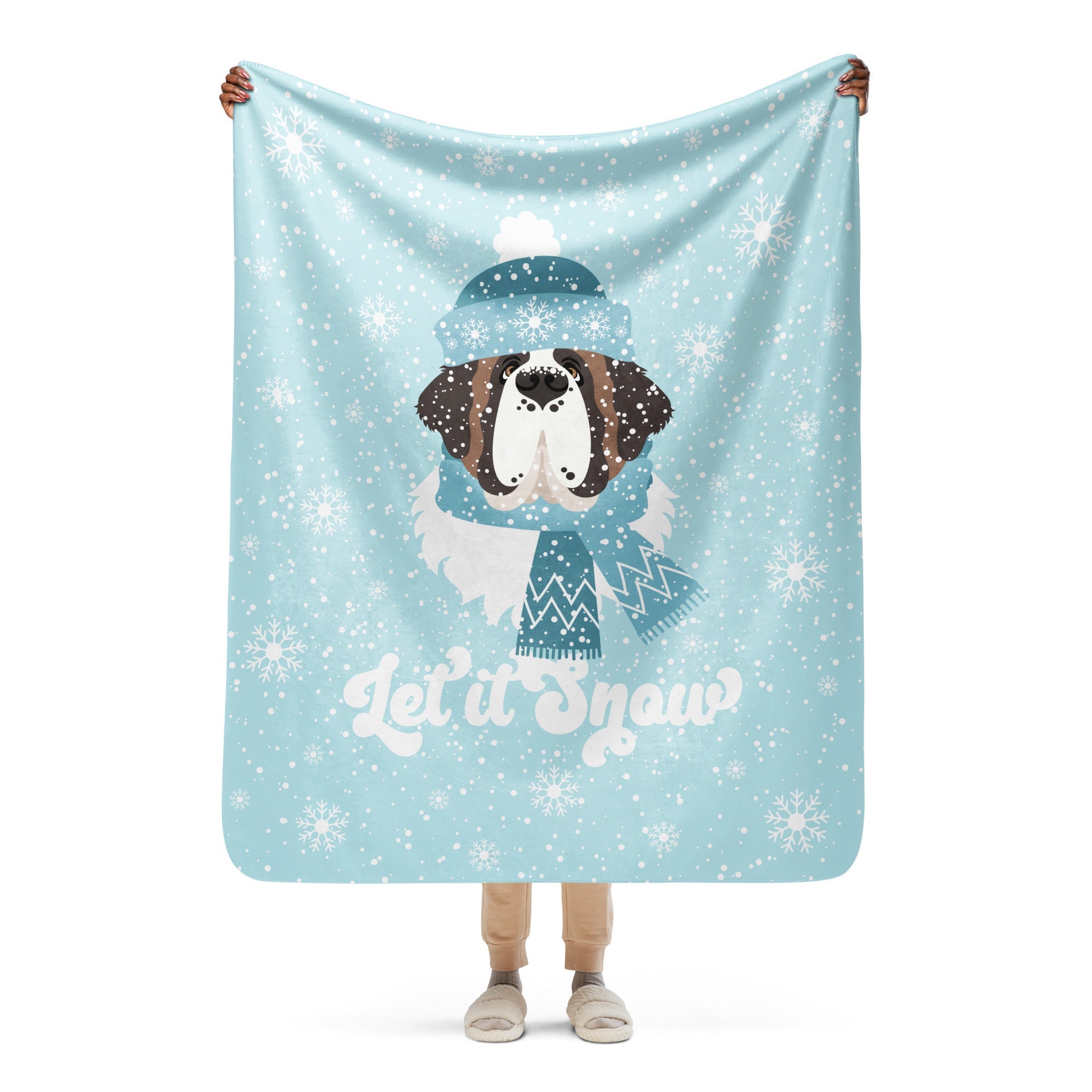 St Bernard Let It Snow Sherpa Blanket - Lucy + Norman