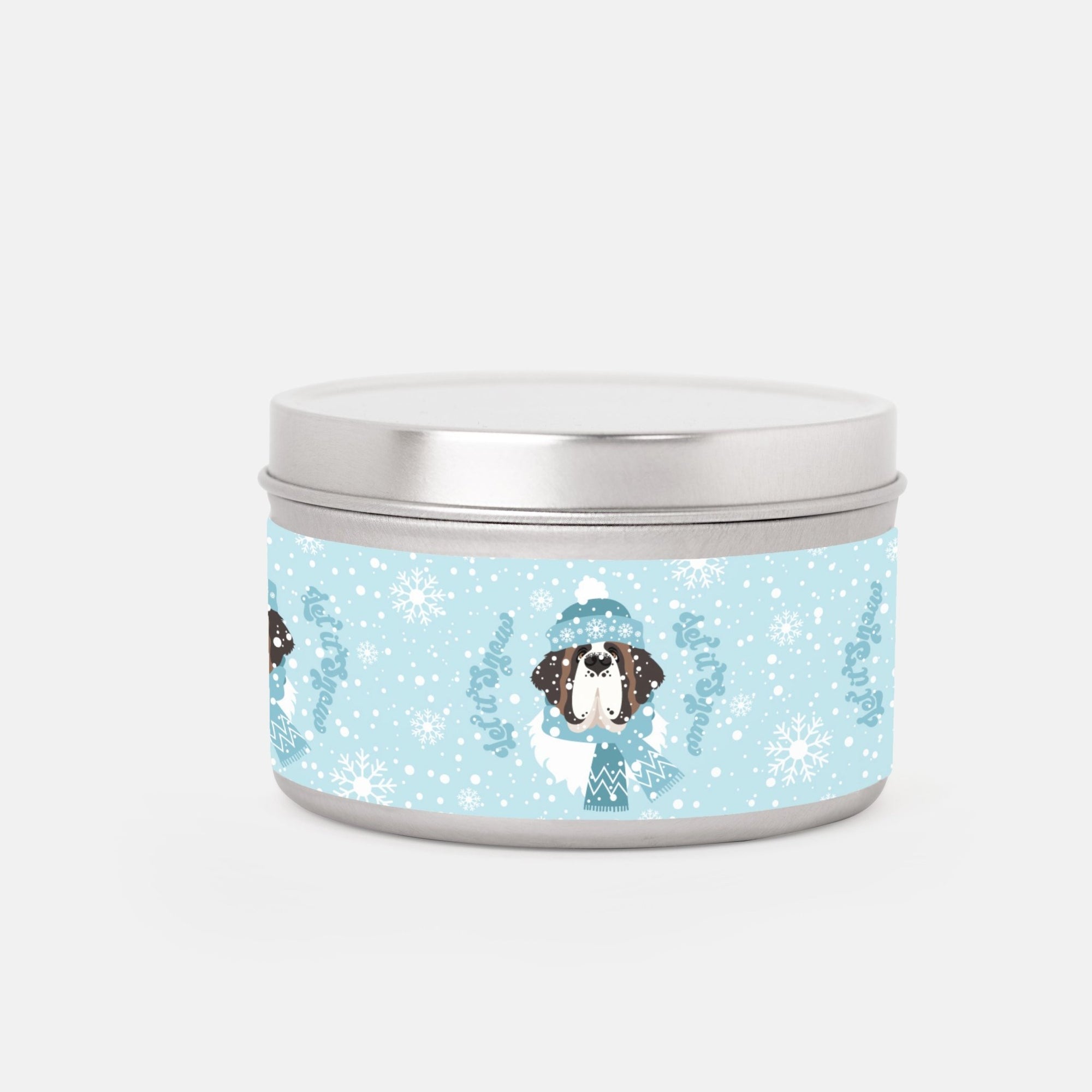 St Bernard Let It Snow Tin Candle - Lucy + Norman