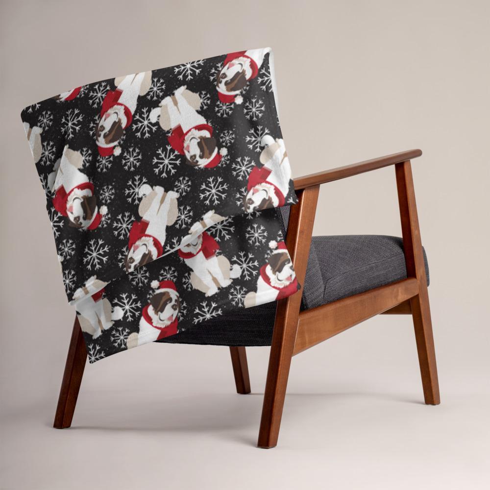 St Bernard Lucy Christmas Throw Blanket - Lucy + Norman
