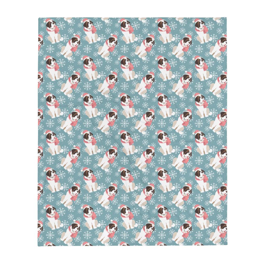 St Bernard Lucy Christmas Throw Blanket - Lucy + Norman