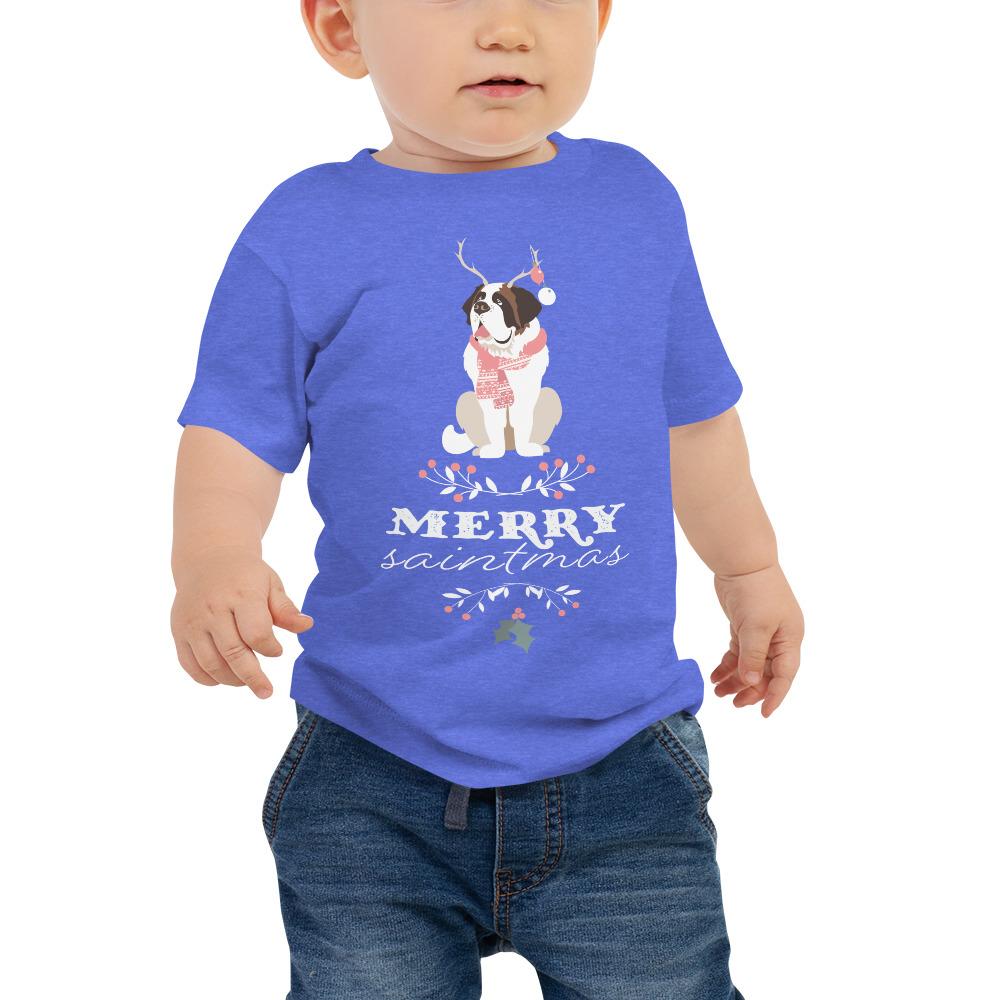 St Bernard Merry Saintmas Baby Jersey Short Sleeve Tee - Lucy + Norman