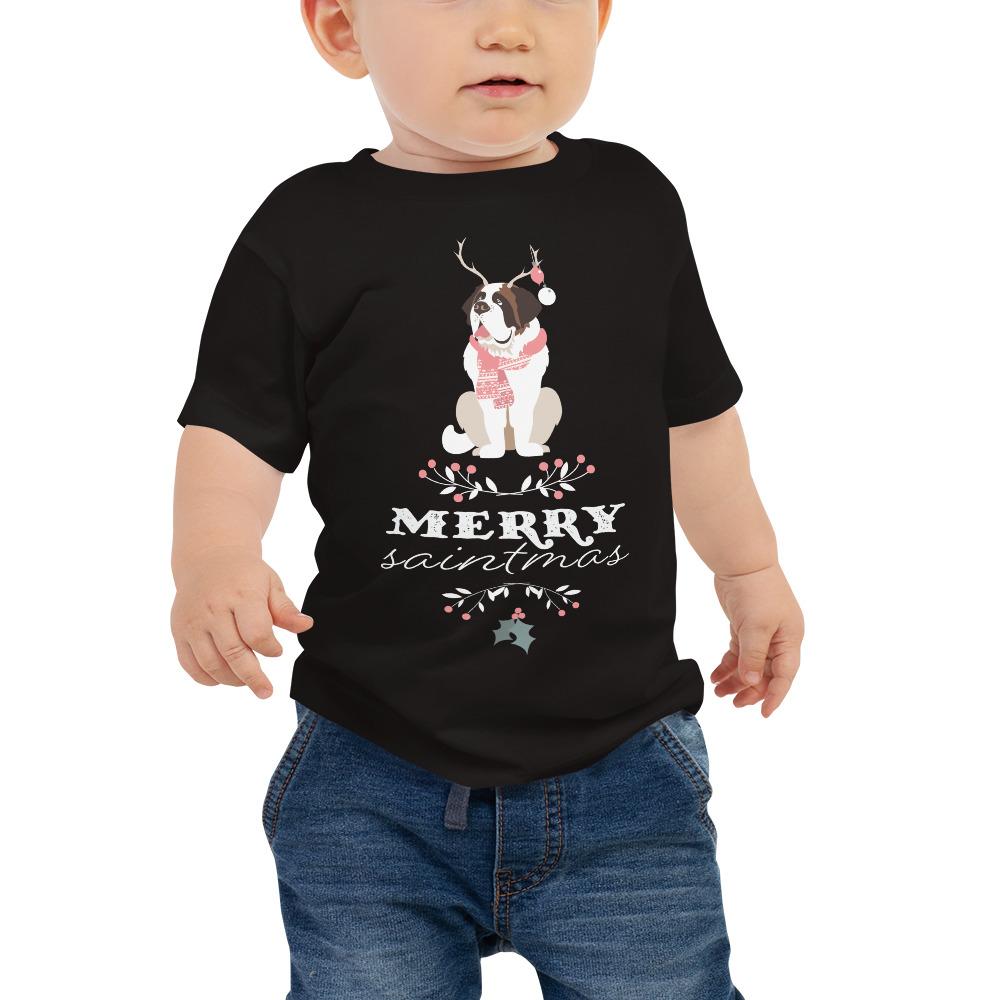 St Bernard Merry Saintmas Baby Jersey Short Sleeve Tee - Lucy + Norman