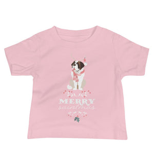 St Bernard Merry Saintmas Baby Jersey Short Sleeve Tee - Lucy + Norman