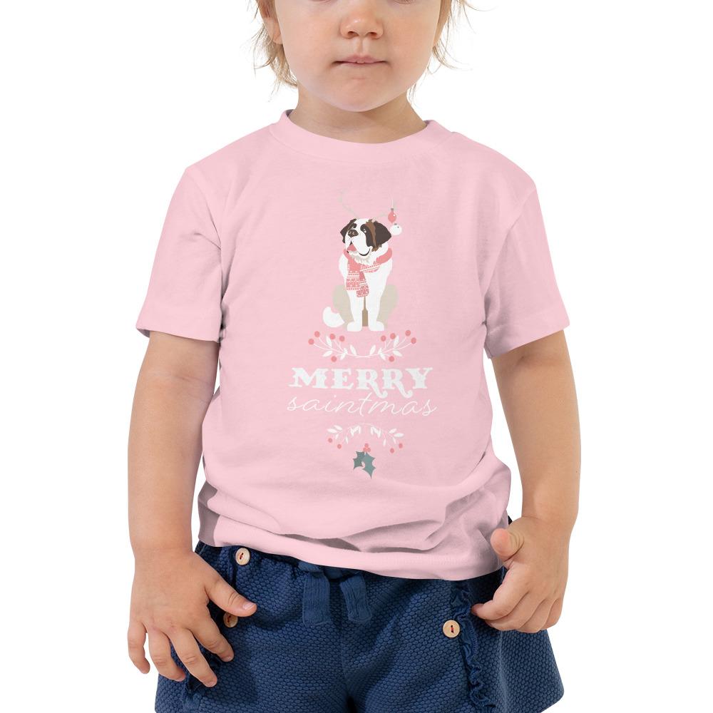 St Bernard Merry Saintmas Toddler Tee - Lucy + Norman