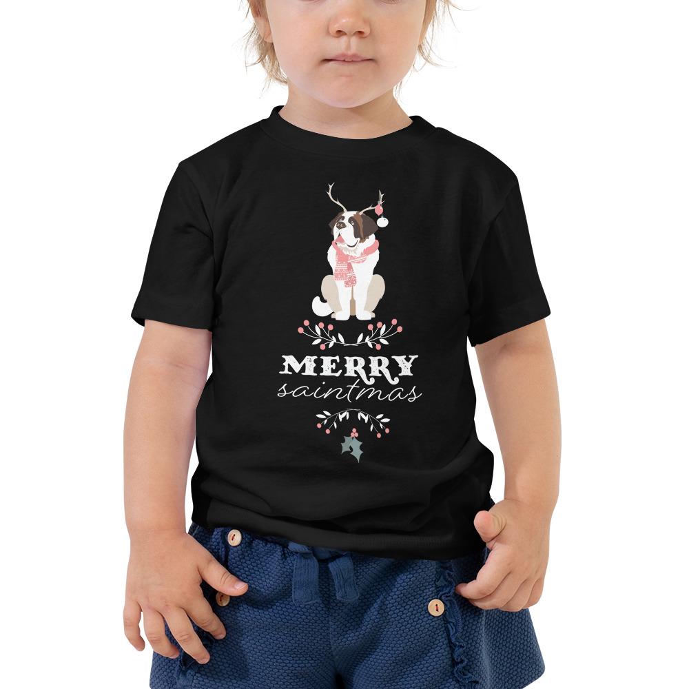 St Bernard Merry Saintmas Toddler Tee - Lucy + Norman