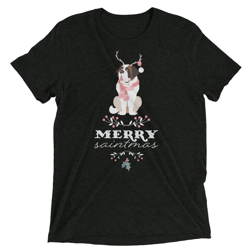 St Bernard Merry Saintmas Women's Tri-Blend T-Shirt - Lucy + Norman