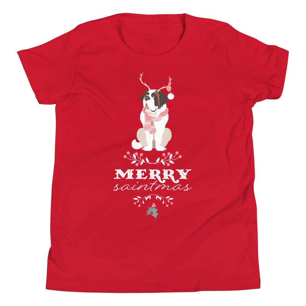 St Bernard Merry Saintmas Youth T-Shirt - Lucy + Norman