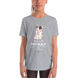 St Bernard Merry Saintmas Youth T-Shirt - Lucy + Norman