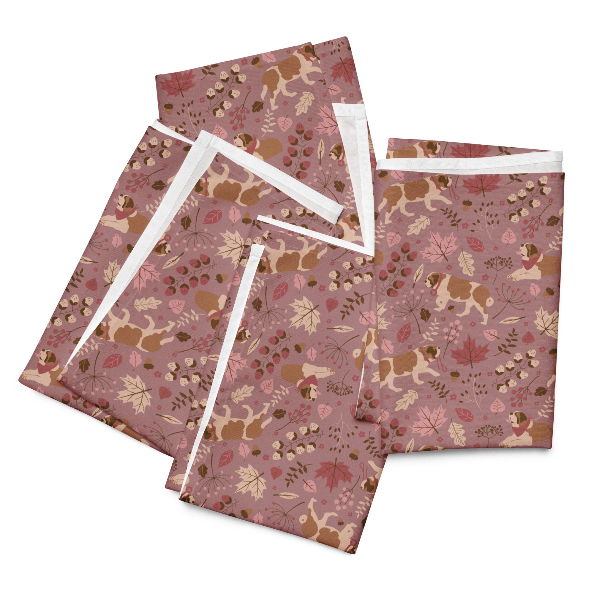 St Bernard Rosy Fall Cloth Napkin Set - Lucy + Norman