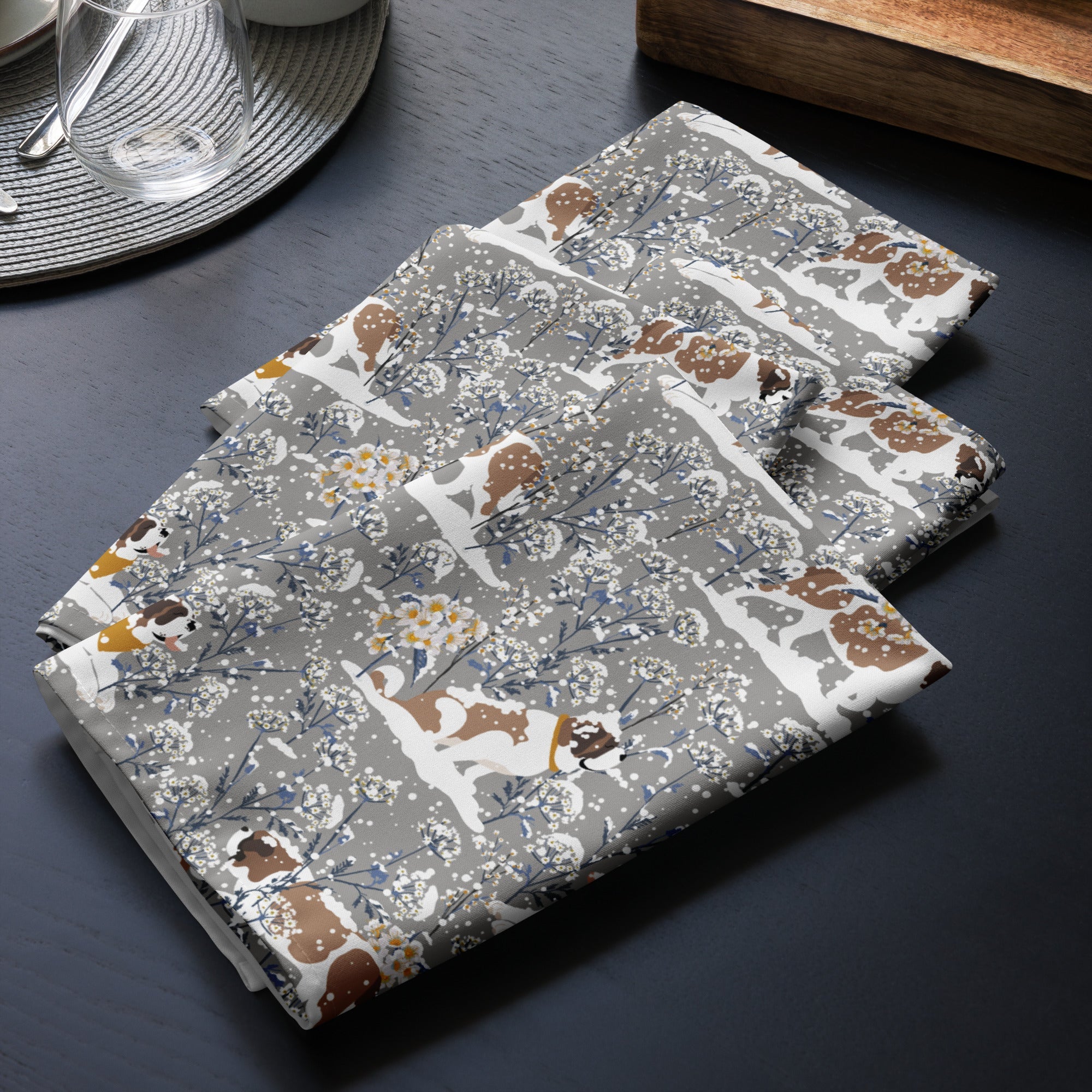 St Bernard Snowflower Cloth Napkin Set - Lucy + Norman