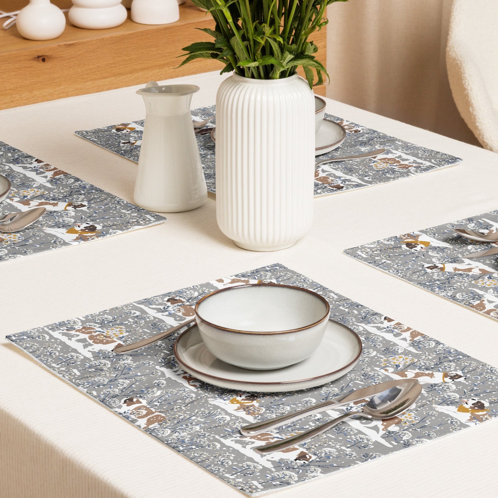 St Bernard Snowflower Placemat Set - Lucy + Norman